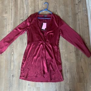 Burgundy Wrap Dress. BRAND NEW